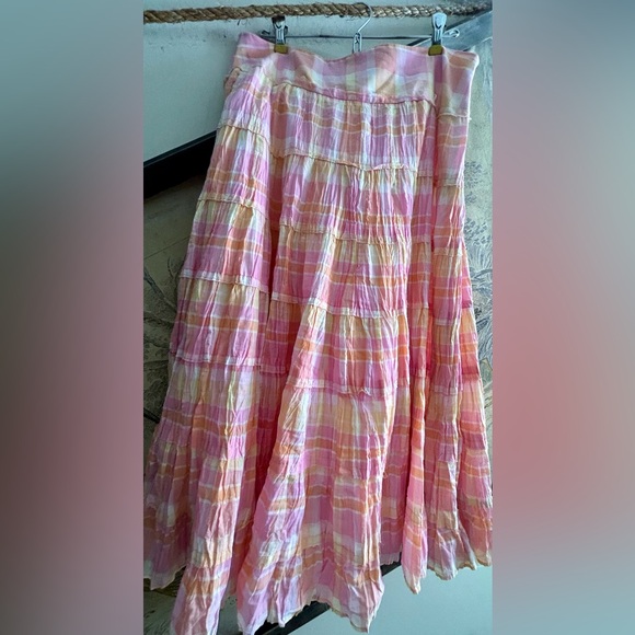 Jones New York Sport Pastel Plaid Full Tiered Skirt SZ 10 - Picture 2 of 7
